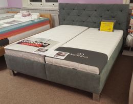 Čalouněná postel JADRANKA 180x200 cm, polohovací rošty Duoflex, látka Alfa 16 šedá, VÝPRODEJ expo