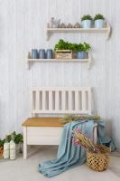 Rustikální lavice POPRAD WHITE SIL14A 120 cm:antická bílá (3)