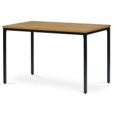 Jídelní stůl AT-631 OAK, 120x70 cm, MDF deska, dýha divoký dub, kov černý lak mat