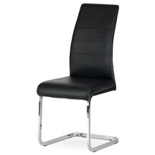 Jídelní židle DCL-408 BK ekokůže černá, kov chrom lesk