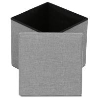 Skládací taburet s úložným prostorem TAB-461 GREY2 látka šedá (5)