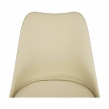 Jídelní židle BALI 2 new, plast a ekokůže vanilka, podnož buk, VÝPRODEJ poslední 1 kus II. jakost
