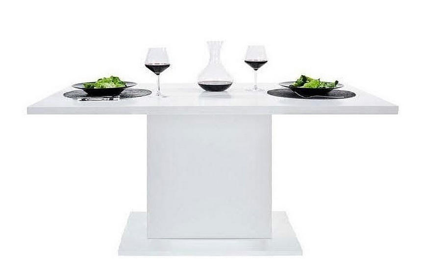 Jídelní stůl ANITA 2, 160x80 cm, bílá matná a bílý lesk