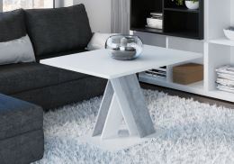 Konferenční stolek BRAGA 120x60 cm, lamino bílá matná a beton Konferenční stolek BRAGA 120x60 cm, lamino bílá matná a beton
