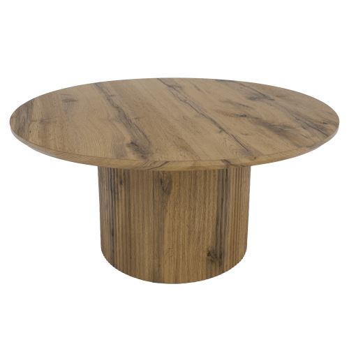 Konferenční stolek MAHIR TYP 2, průměr 80 cm, dýhovaná MDF dub