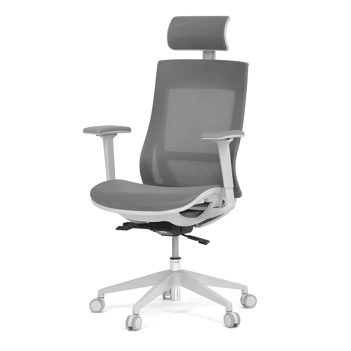 Kancelářská židle KA-W004 GREY látka šedá, 3D područky