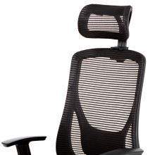Kancelářská židle s podhlavníkem KA-A186 BK látka/síťovina černá
