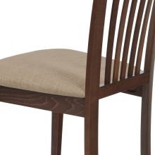 Jídelní židle BC-3950 WAL masiv buk, barva ořech, látka krémová