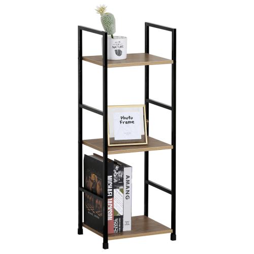 Regál GD-213 OAK MDF dekor dub, kov černý lak
