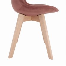 Jídelní židle LORITA sametová látka Velvet růžová, buk