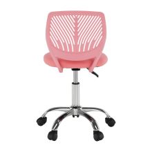 Dětská otočná židle SELVA síťovaná látka a plast růžový, chrom