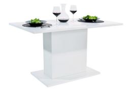 Jídelní stůl ANITA 1, 138x80 cm, bílý lesk a bílý mat
