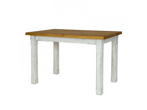 Rustikální jídelní stůl POPRAD WHITE MES02A 120x80 cm:bílý vosk