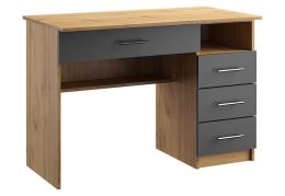 Pracovní stůl OFFICE KIT typ 1, š.110 cm, dub apalačský a šedá, pravý