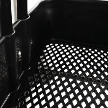 Pojízdný regál VERNON kov a plast v barvě černé