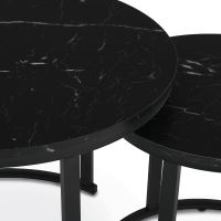 Set 2 ks konferenčních stolků CT-X7122 BK, MDF fólie černý mramor, kov černý matný lak (6)