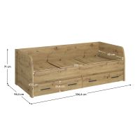 Postel 2S, 90x200, dub artisan, AIRON (1)