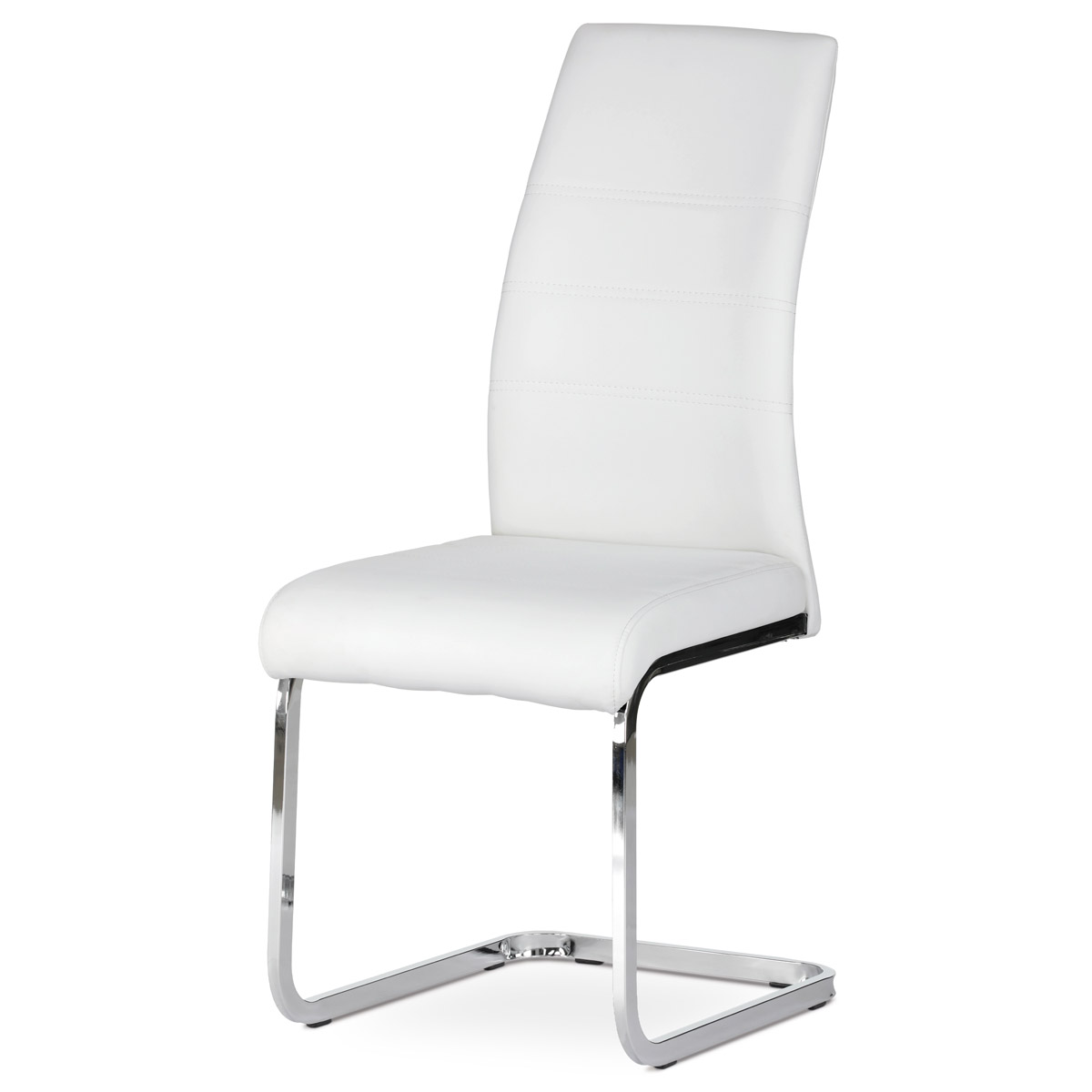 Jídelní židle DCL-408 WT ekokůže bílá, kov chrom lesk
