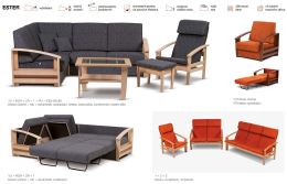 Pohodlná dřevěná sedací souprava ESTER český výrobek