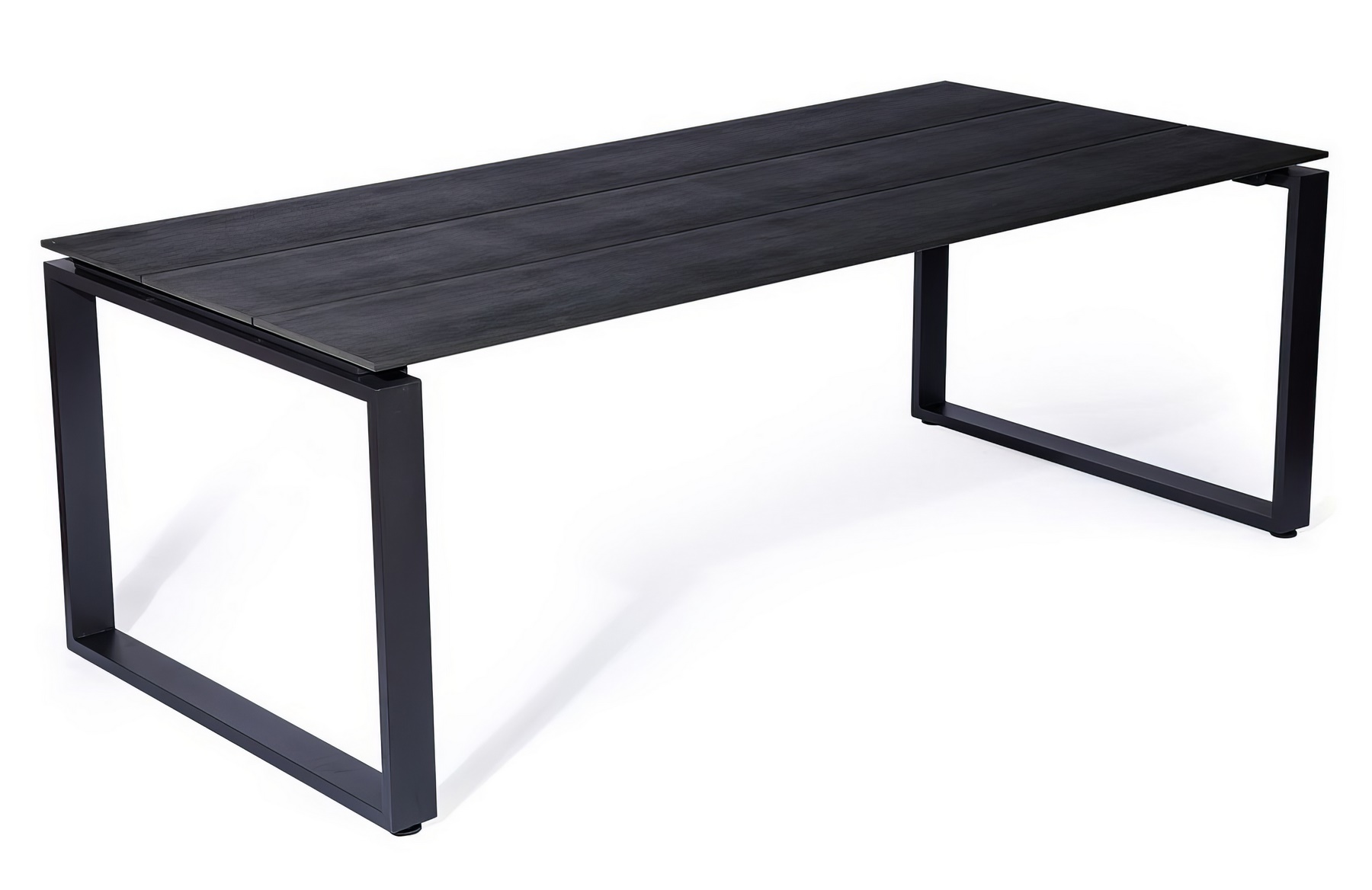 Zahradní stůl KJFT126, 210x100 cm, artwood a hliník, černá