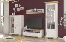 Komoda 3D1S IRIS 138 cm, borovice andersen a zlatý dub (1)