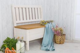 Rustikální lavice POPRAD WHITE SIL14A 100 cm:antická bílá (2)