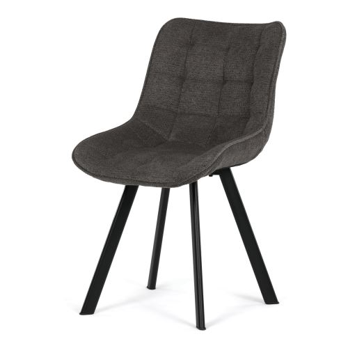 Jídelní židle HC-V3068 GREY2 látka šedá, kov černý matný lak