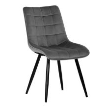 Jídelní židle CT-384 GREY4 sametová látka šedá, kov černý lak mat