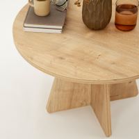 Malý konferenční stolek VOLTERA průměr 60 cm, lamino dub sapphire (6)