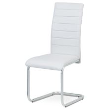 Jídelní židle DCL-102 WT koženka bílá, kov šedý lak, vyřazeno