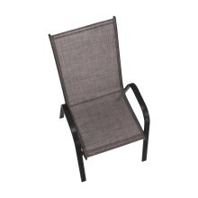 Zahradní stohovatelná židle ALDERA ocel hnědá, textilie hnědý melír