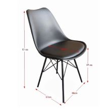 Jídelní židle TAMORA plast, ekokůže a kov, barva černá