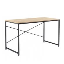 Psací stůl MELLORA 120x60 cm, lamino barva dub, kov černý lak