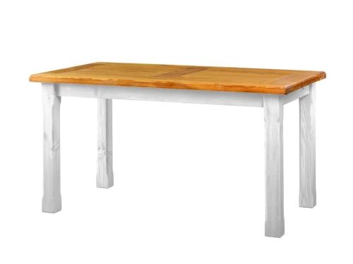 Rustikální jídelní stůl POPRAD WHITE MES02B 80x80 cm:bílý vosk