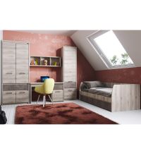 Regál 2D1S, kaštan nairobi/onyx, JESI NEW (9)