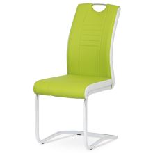 Jídelní židle DCL-406 LIM koženka limetková, boky bílé, chrom