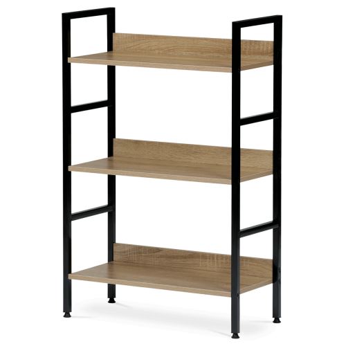 Regál GD-313 OAK MDF dekor dub, kov černý lak