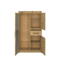 AYSON  vitrína nízká  2d1w1s  dub artisan (1)
