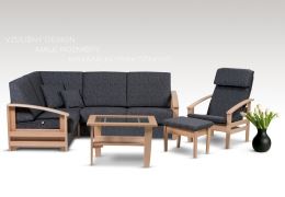 Pohodlná dřevěná sedací souprava ESTER český výrobek