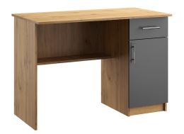 Pracovní stůl OFFICE KIT typ 5, š.110 cm, dub apalačský a šedá, pravý