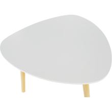 Příruční stolek TAVAS MDF bílá barva, nohy přírodní masiv