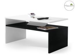 Konferenční stolek PRIMA 90x50 cm, lamino bílá mat a černá mat