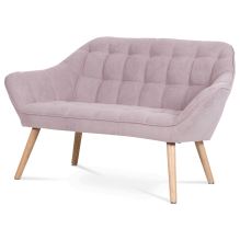Dvojkřeslo AK-322 PINK2 látka starorůžová, dřevěné nohy přírodní (2)