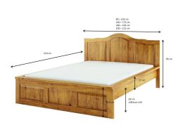 Rustikální postel POPRAD ACC04 200x200 cm:tmavý vosk (1)