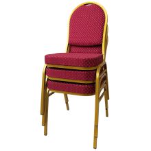 Židle JEFF 3 NEW stohovatelná, látka červená, zlatý nátěr