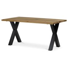Jídelní stůl DS-X160 DUB, 160x90 cm, masiv dub, kov černý lak mat