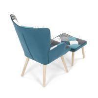 Relaxační křeslo s podnožkou AK-305B PWBL2 látka patchwork modrá (7)