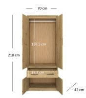 AYSON skříň 4D1S/40 dub artisan (1)