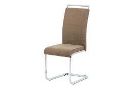 Jídelní židle DCL-966 LAN2 látka lanýžová, koženka hnědá, chrom