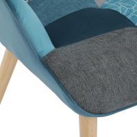 Relaxační křeslo s podnožkou AK-305B PWBL2 látka patchwork modrá (12)